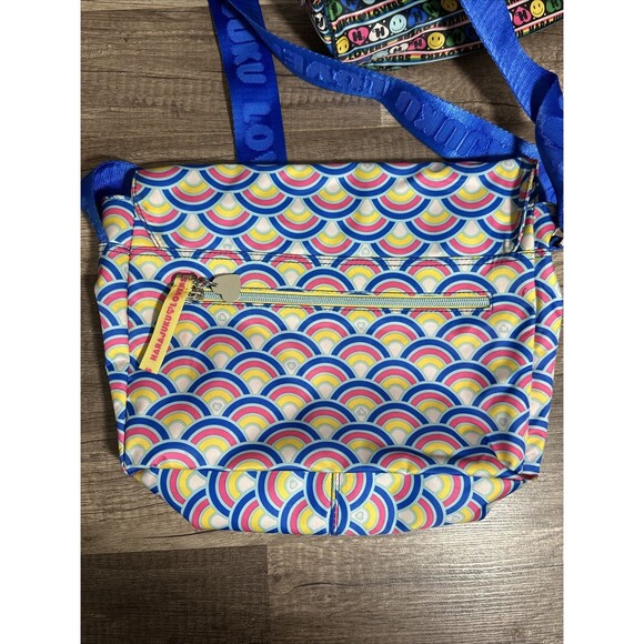 2 Harajuku Lovers Gwen Stefani Colorful Purse Crossbody Bag Smiley face Hearts - Picture 2 of 16